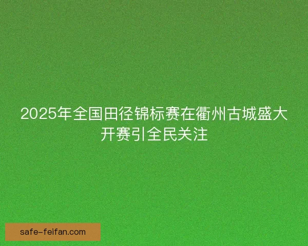 2025年全国田径锦标赛在衢州古城盛大开赛引全民关注 2025年全国田径锦标赛在衢州古城盛大开赛引全民关注